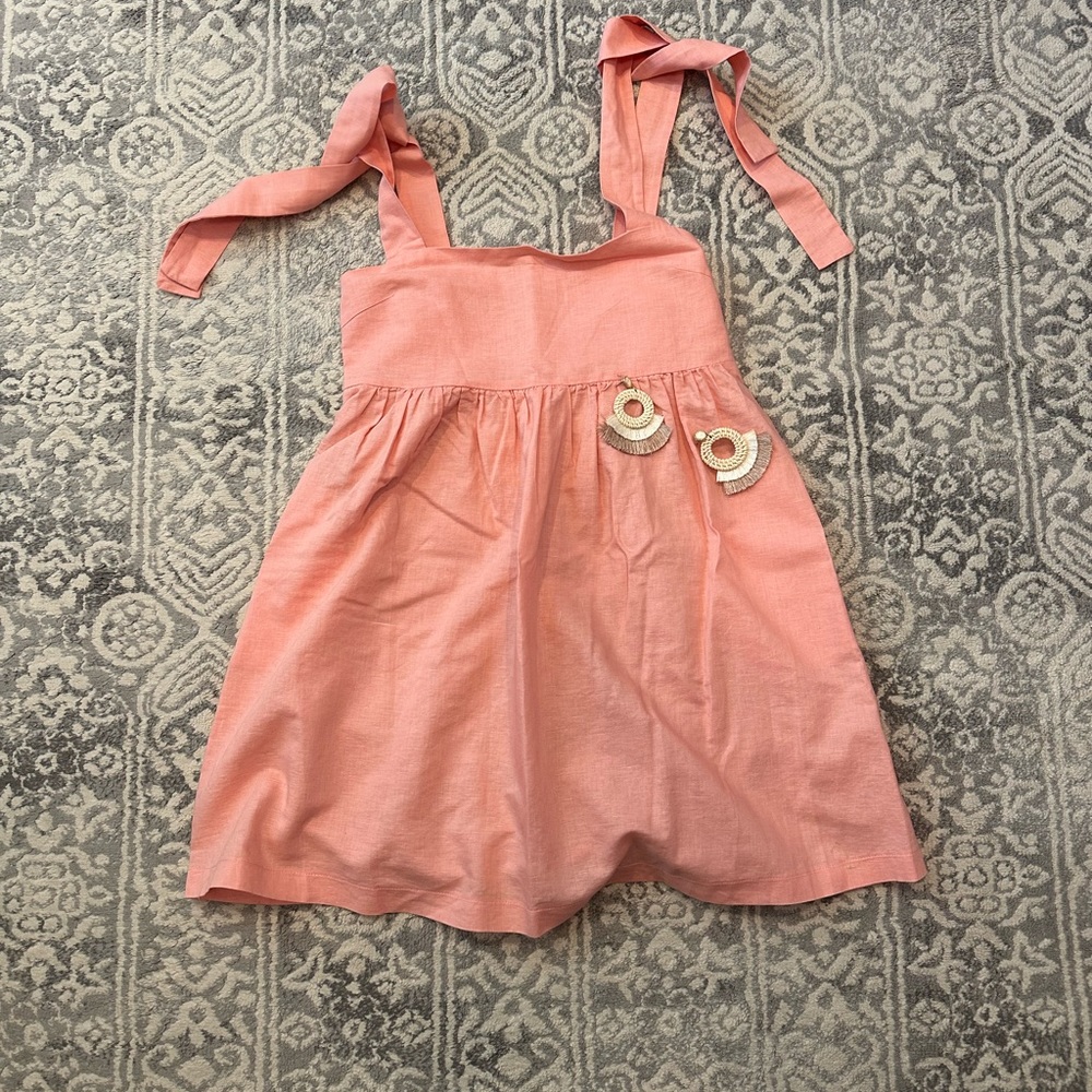 ***SOLD*** Petal and Pup Linen Babydoll Dress, 6